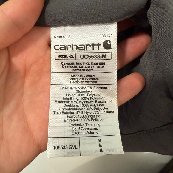 Carhartt Men's Super Dux Traditional Coat Jacket Parka Gray Medium Waterproof - Picture 9 of 9